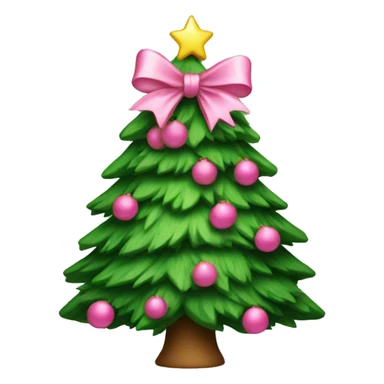 christmas tree with pink bow  sticker