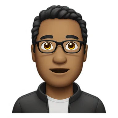 man with black hair with glasses sticker