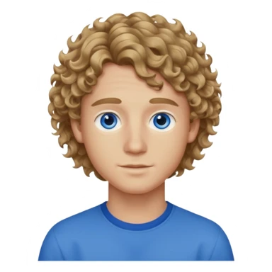 20 year old boy with wavy-curly dark blonde hair and blue eyes  sticker