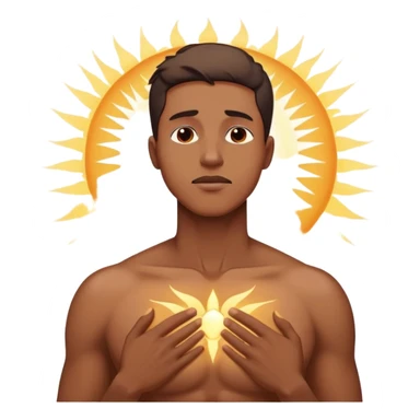 transition from a man with a spiritual pain on his chest growing up to a man with a soul glowing on his body representing his healed version karmically and using that energy to heal others sticker