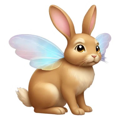 Light brown bunny with fairy wings sticker