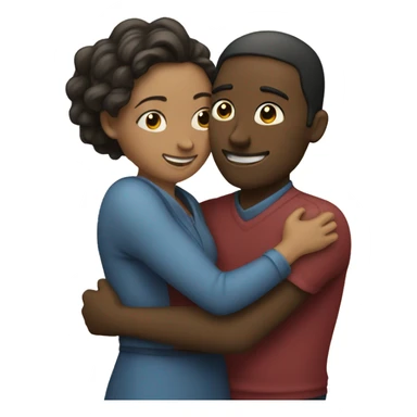 A hug between a woman and a man  sticker