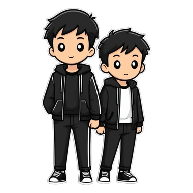 cool boys in stylish outfits sticker