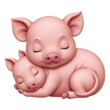 Sleeping Piglet – tiny pink pig curled up, eyes closed sticker