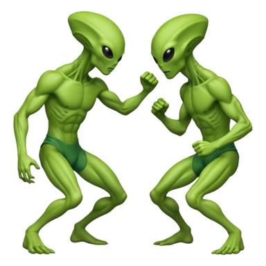 
two alien sparring
 sticker