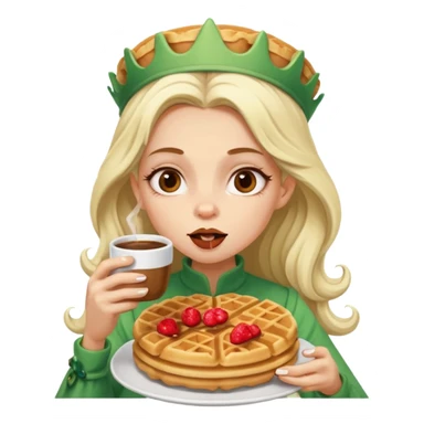 Waffles and coffee addict mad elf princess  sticker