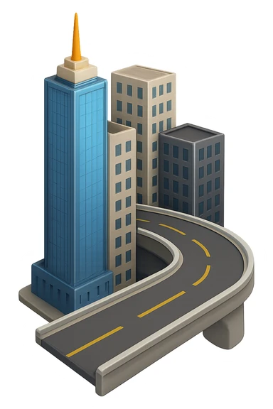 

Сделай детализированное емодзи - небоскребы а рядом дорога-мост, 
Без фона, на пнг прозначном фоне sticker