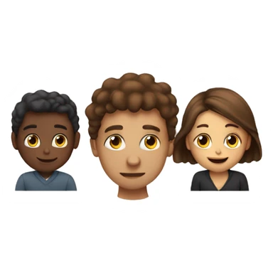 3 person relationship with heart sticker