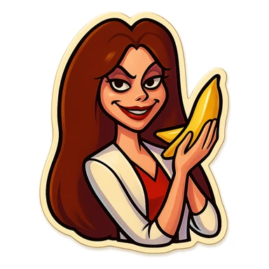 Keep the picture quality and style exactly the same. Make the eyes and mouth a bit scarier with subtle, slightly creepy changes—such as a more intense stare and a hint of a mischievous grin. No other changes. sticker