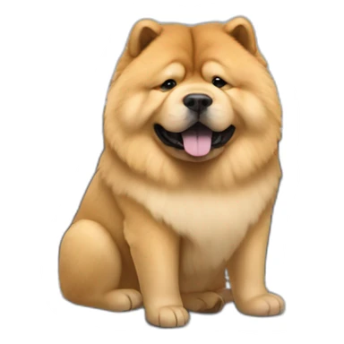 Chow chow in a tesla sticker