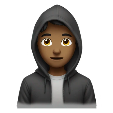 Boy wearing hoodie quiet  sticker