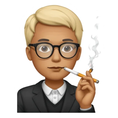 Sigara içen gözlüklü emoji sticker