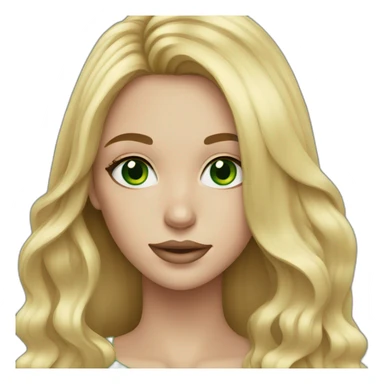 Girl with long blond hair and green eyes makeup artist  sticker
