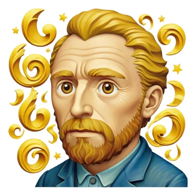 cinematic-realistic-vincent-van-gogh-pop-culture-emoji,-featuring-an-expressive-portrayal-inspired-by-the-legendary-painter-rendered-with-dynamic,-swirling-textures-and-artistic-lighting. sticker