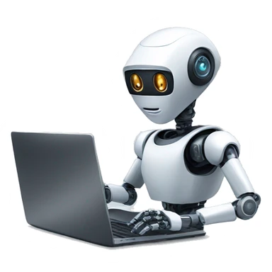 ai robot with laptop sticker