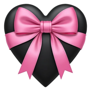 black heart with a pink bow sticker