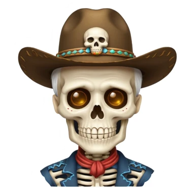 Abuelito esqueleto vestido de vaquero en día de los muertos  sticker