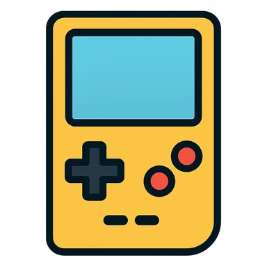 modern icon style Gameboy, simple, recognizable, clean lines, minimal detail sticker