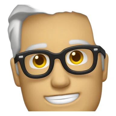 cara de hombre mayor como paul newman con gafas negras de solegras de sol sticker