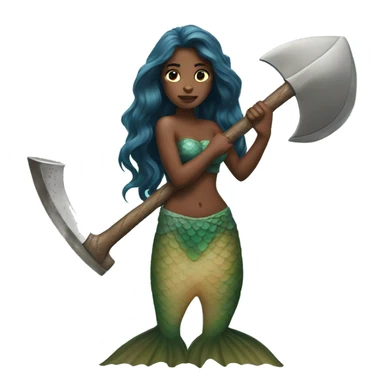 mermaid with an axe sticker
