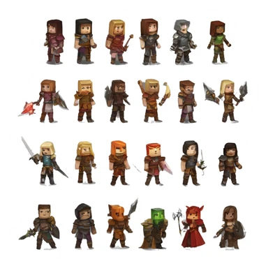 Minecraft style of dungeons and dragons characters  sticker