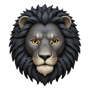 Black lion head sticker