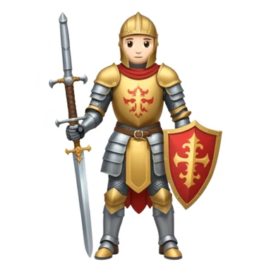 a knight with sword in his hand ful body sticker