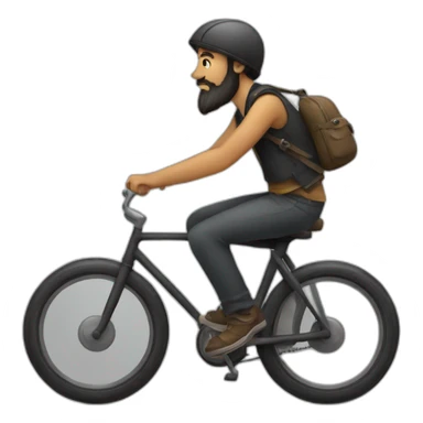 A little hunched man with a circle type beard on a bike sticker