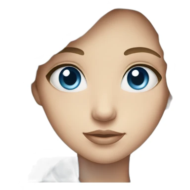 a girl with a square and blue eyes sticker