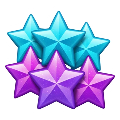glitter purple and cian stars sticker