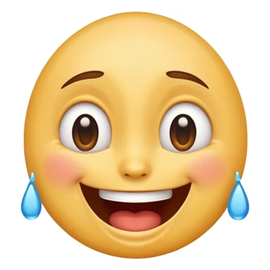 Emoji, laughing face with tears of joy, wide smile, big eyes sticker