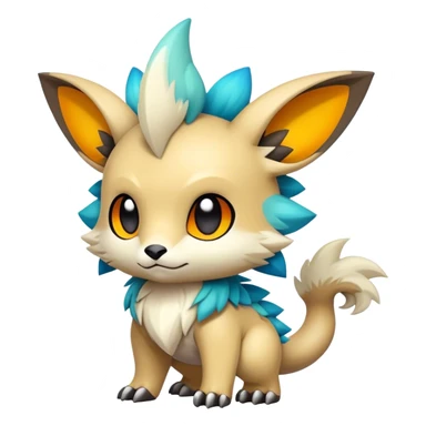 Cute cool edgy colorful fantasy animal hybrid Fakemon full body sticker