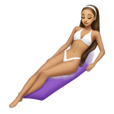 laying down full body Ariana Grande sleeping one piece swim suiting sticker