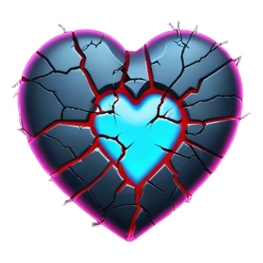 Neon broken heart sticker