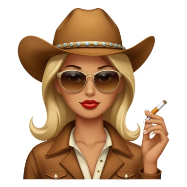 Cowgirl wearing sunglasses, smoking a cigarette sticker