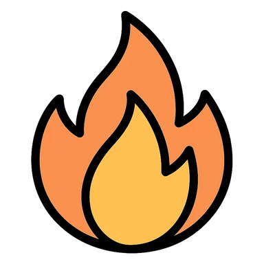 stylized fire icon sticker