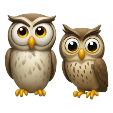 Owl and mr bean sticker