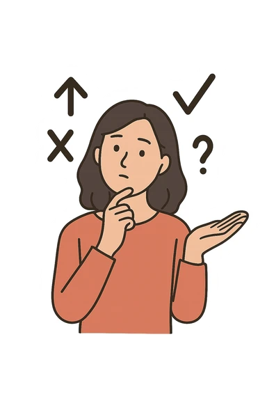 Donna che sta scegliendo integrazione sticker