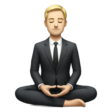 European man in suit meditating sticker