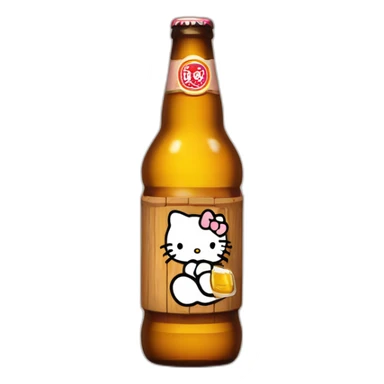 hello kitty qui bois une biere sticker