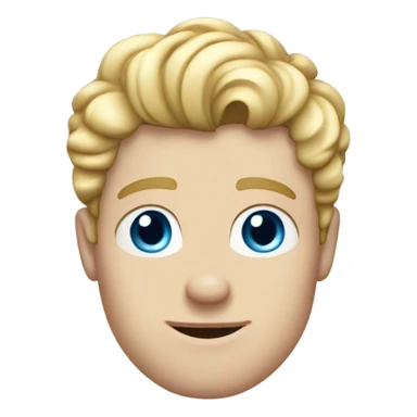 short curl blonde 30yo man blue eyed pale skin raised hand sticker