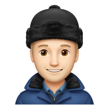 russian man with ushanka sticker