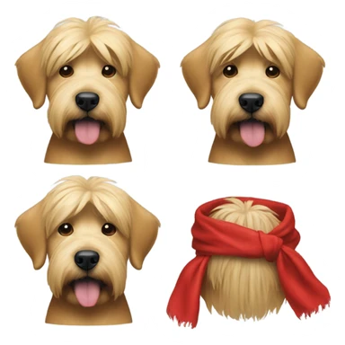 Real President Donald trump with a wheaten terrier wearing a red bandana sticker