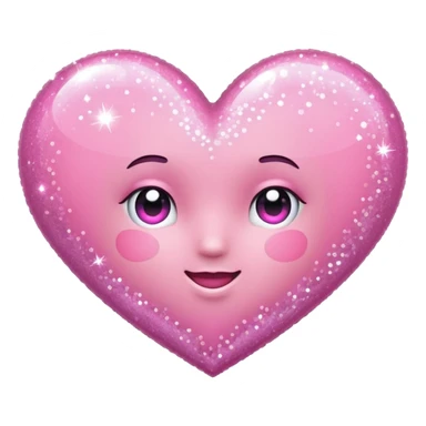 pink heart with sparkles sticker