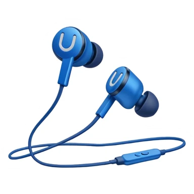 blue wired earbuds sticker