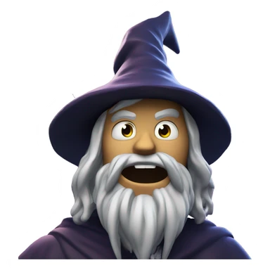 A scary wizard i 3d game while flying and background thunder sticker
