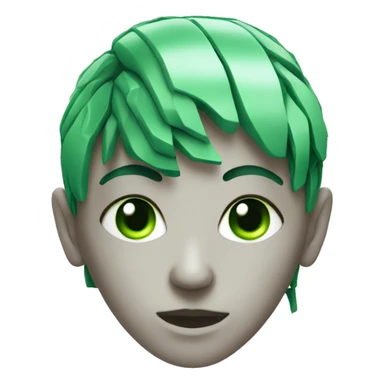 Cyborg head with green eyes and green hair sticker
