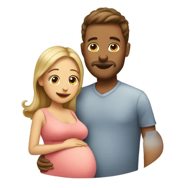 A pregnant woman with her husband  sticker