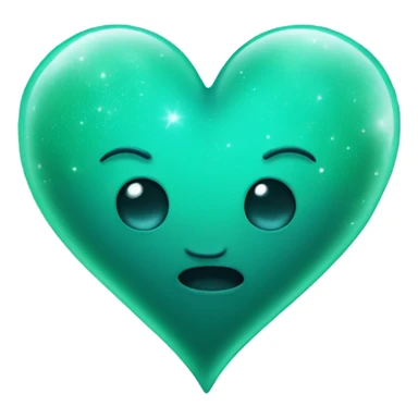 Sea green space heart sticker