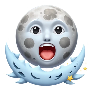 moon screaming silently while stars scatter sticker